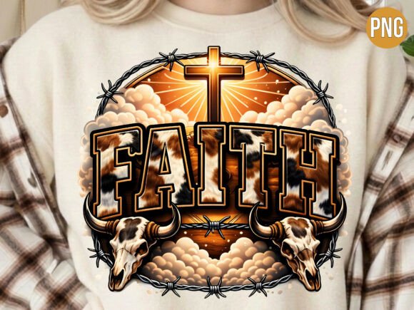 Christian Faith Cowhide Cross PNG SHIRT