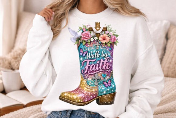 Christian Floral Walk by Faith Cowboy T-Shirt Designs