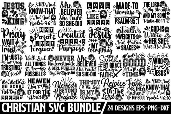 Christian SVG Bundle: Quote Graphics for T-Shirt Designs