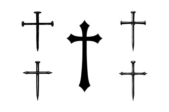 Crucifix Nail Cross T-Shirt Designs