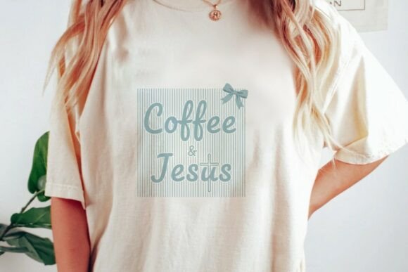 Distressed Coffee Jesus Faith Bow PNG