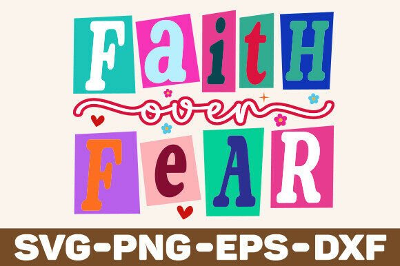 Faith over Fear SVG: Retro Christian T-Shirt Designs