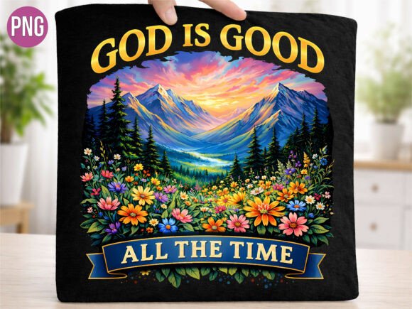 God is Good Mountain Christian PNG T-Shirt Designs