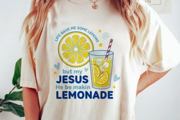 Jesus Lemonade Christian Quote PNG for T-Shirt Designs