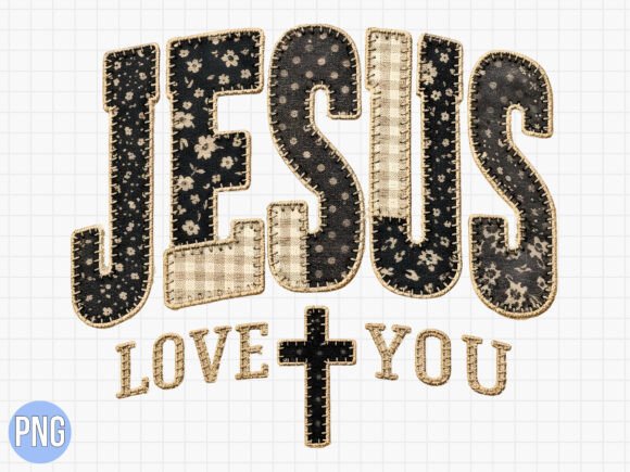Jesus Love You Cross Leopard Pattern PNG for T-Shirt Designs