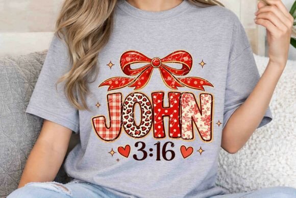 John 3:16 Christian Coquette PNG — T-Shirt Designs