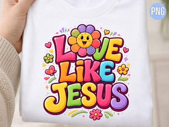 Love Like Jesus Retro Hippie T-shirt PNG