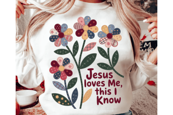 Retro Boho Christian PNG: Jesus Loves Me T-Shirt Designs