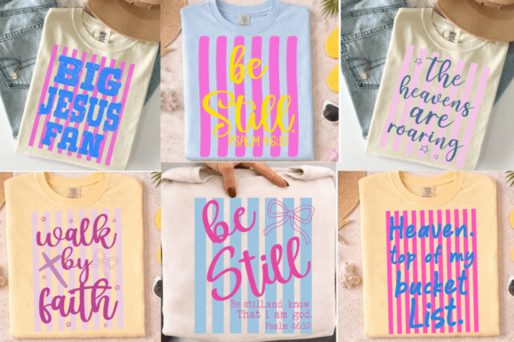 Retro Striped Christian SVG PNG Bundle for T-Shirt Designs