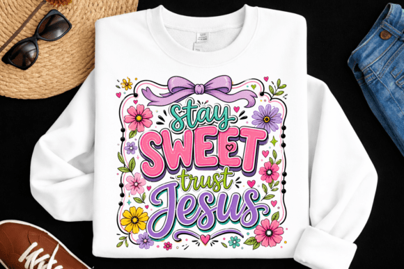 Stay Sweet Trust Jesus PNG for T-Shirt Designs
