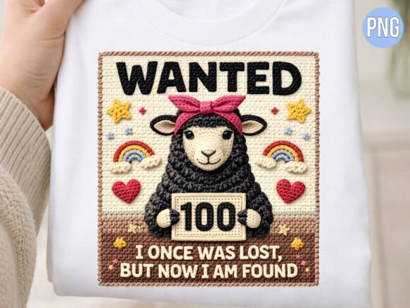 Wanted Lost Sheep Christian Quote PNG for T-Shirt Designs