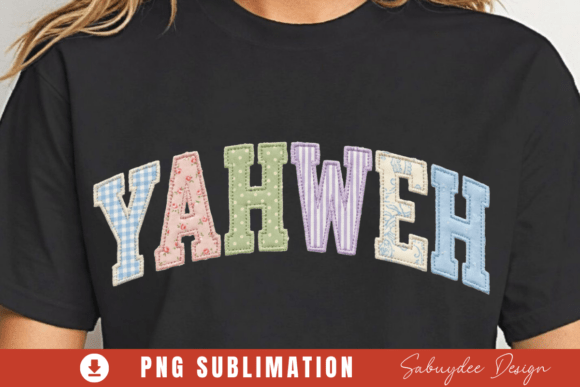 Yahweh Faux Quilted Christian PNG — T-Shirt Designs